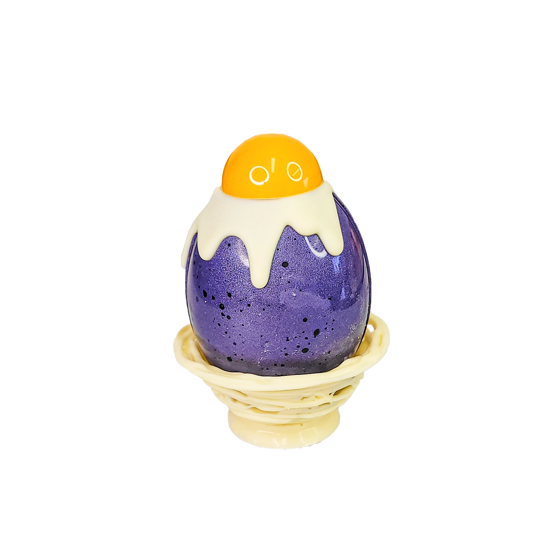 Mała Pisanka z mlecznej i białej czekolady 40g - Fioletowy