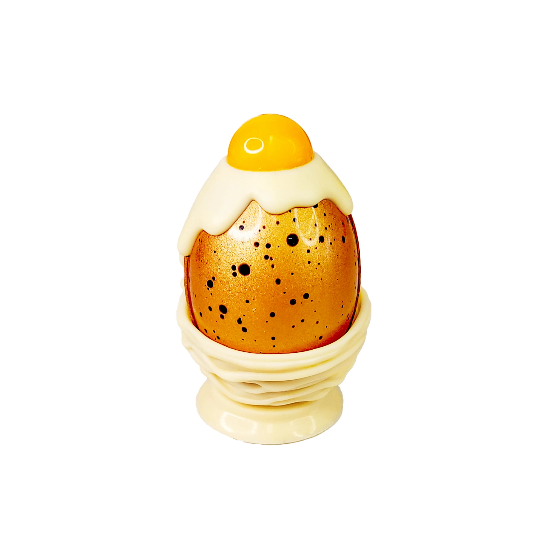 Mała Pisanka z mlecznej i białej czekolady 40g - Złoty