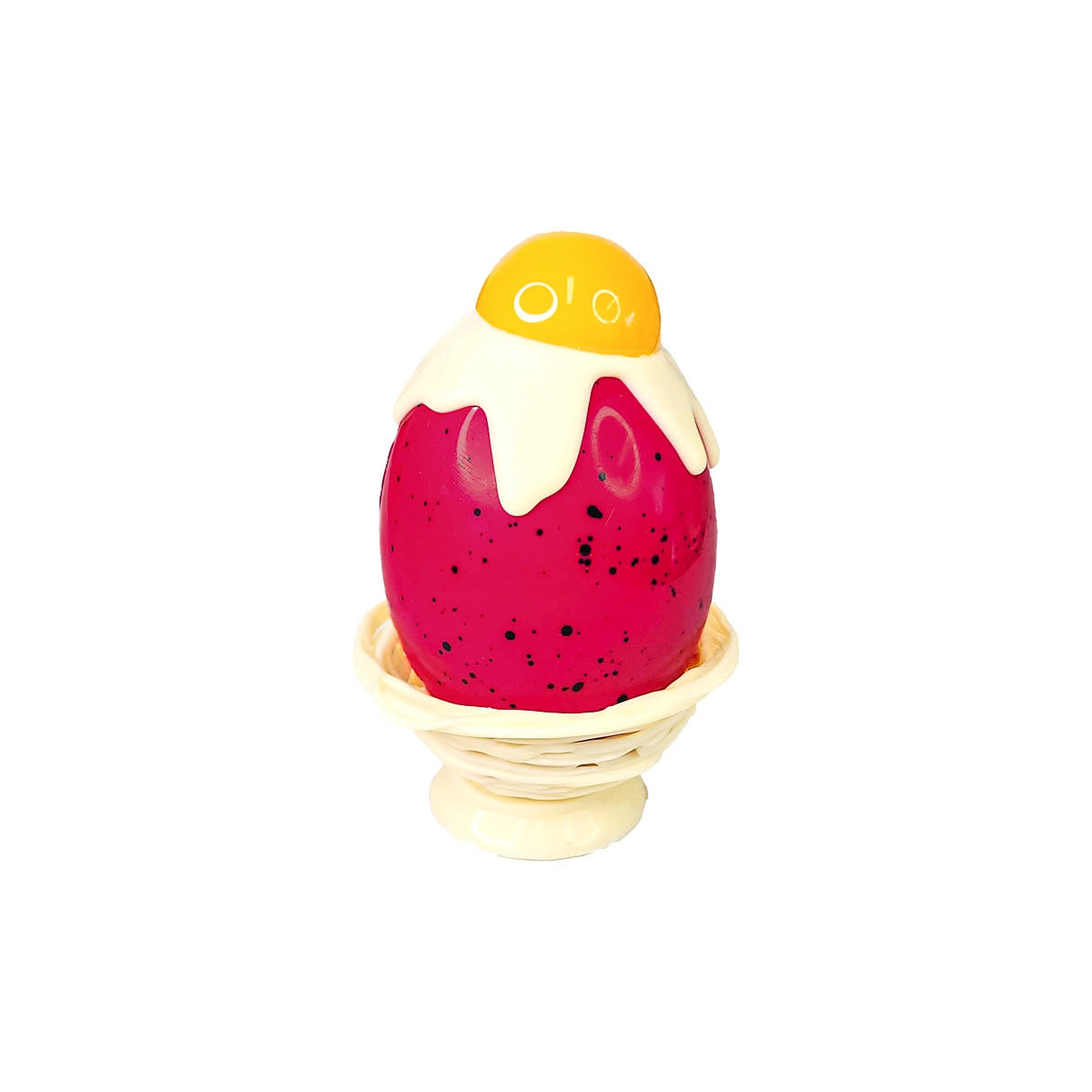 Mała Pisanka z białej czekolady 40g - Bordowy