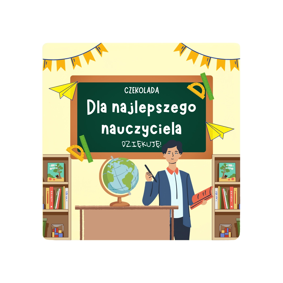 Czekolada mleczna i biała z grafiką – Zakończenie Roku Szkolnego (60g)