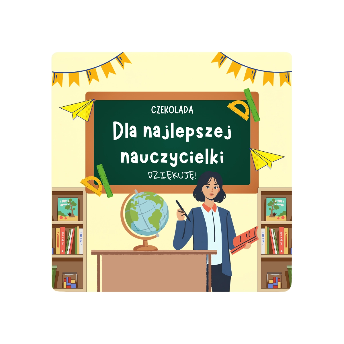 Czekolada mleczna i biała z grafiką – Zakończenie Roku Szkolnego (60g)