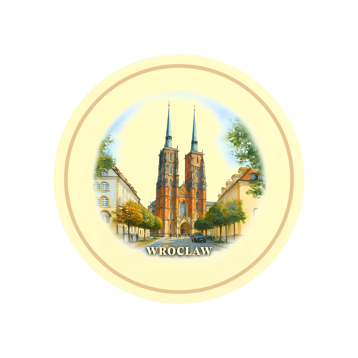 Czekolada mleczna i biała z grafiką – Wrocław (45g) - obrazek 2