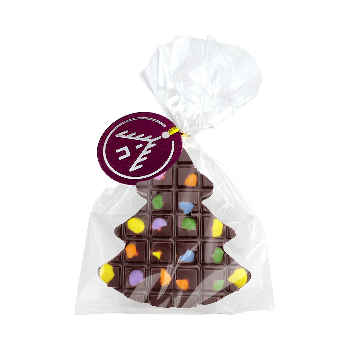 Choinka z deserowej czekolady z lentilkami (25g) - obrazek 2