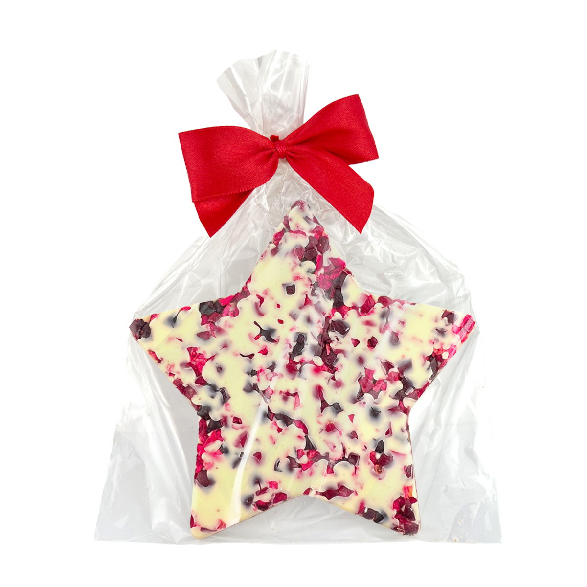 Gwiazdka z białej czekolady z żurawiną (80g) - obrazek 2